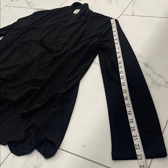 Joseph Ribkoff Elegant Fitted Black Cover Up Jacket Long Sleeves Lace Back Sz 10 - Picture 11 of 12